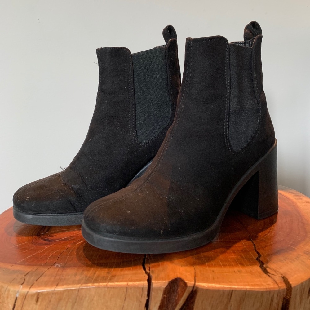 Topshop Black Suede Boots